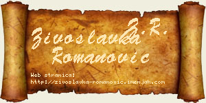 Živoslavka Romanović vizit kartica